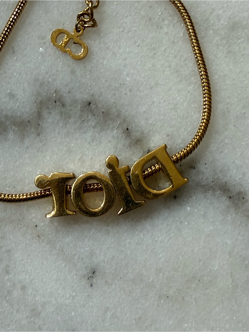 Dior Gold-tone Logo Necklace and Bracelet Set - Picture 9 of 15